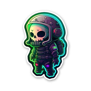 Interstellar Explorer Skeleton Sticker waterproof vinyl decal for laptop, bike, car & bottle