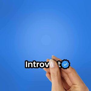 Introvert Verified Sticker waterproof vinyl decal for laptop, bike, car & bottle