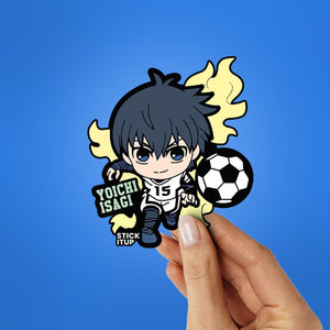 Isagi Chibi Sticker waterproof vinyl decal for laptop, bike, car & bottle