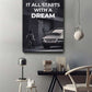 It All Start With A Dream Canvas Art waterproof vinyl decal for laptop, bike, car & bottle