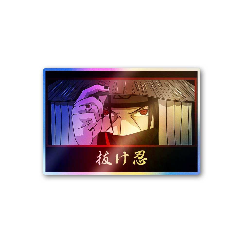Itachi Eye Holographic Sticker waterproof vinyl decal for laptop, bike, car & bottle