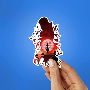 Itachi Uchiha Sharingan 2.0 Sticker waterproof vinyl decal for laptop, bike, car & bottle