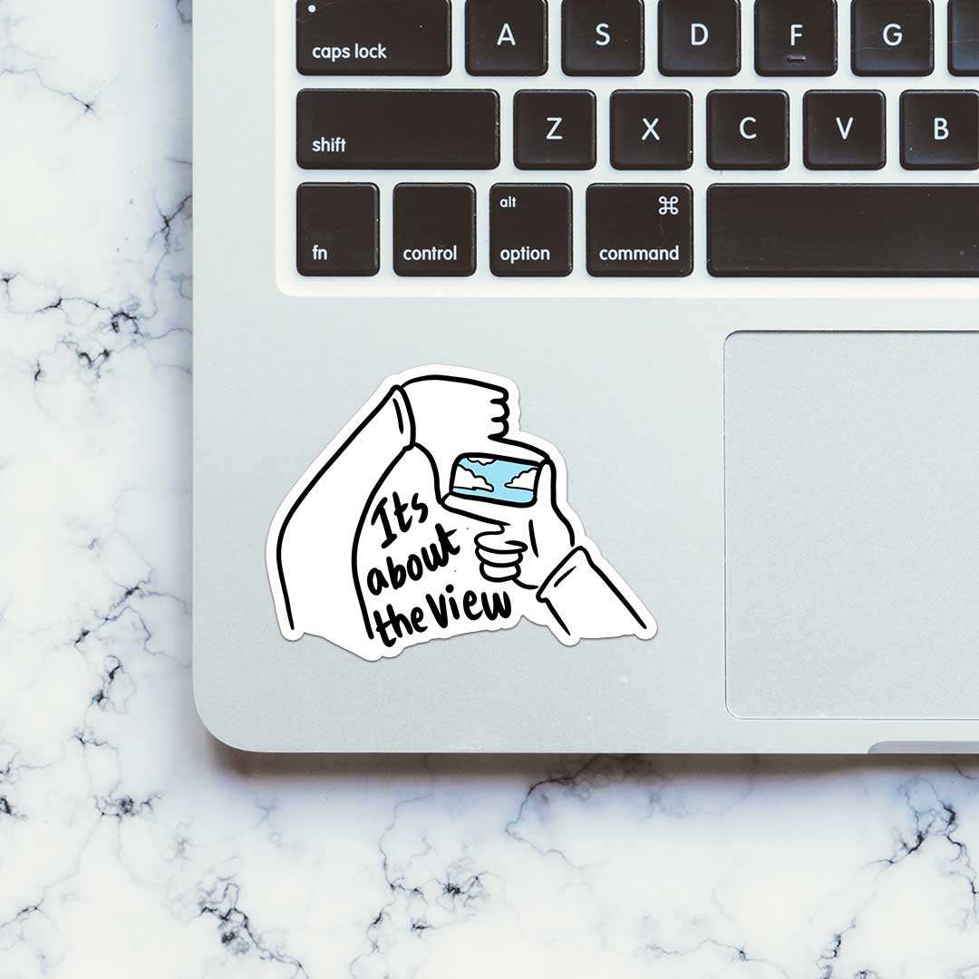Its About The View Sticker waterproof vinyl decal for laptop, bike, car & bottle