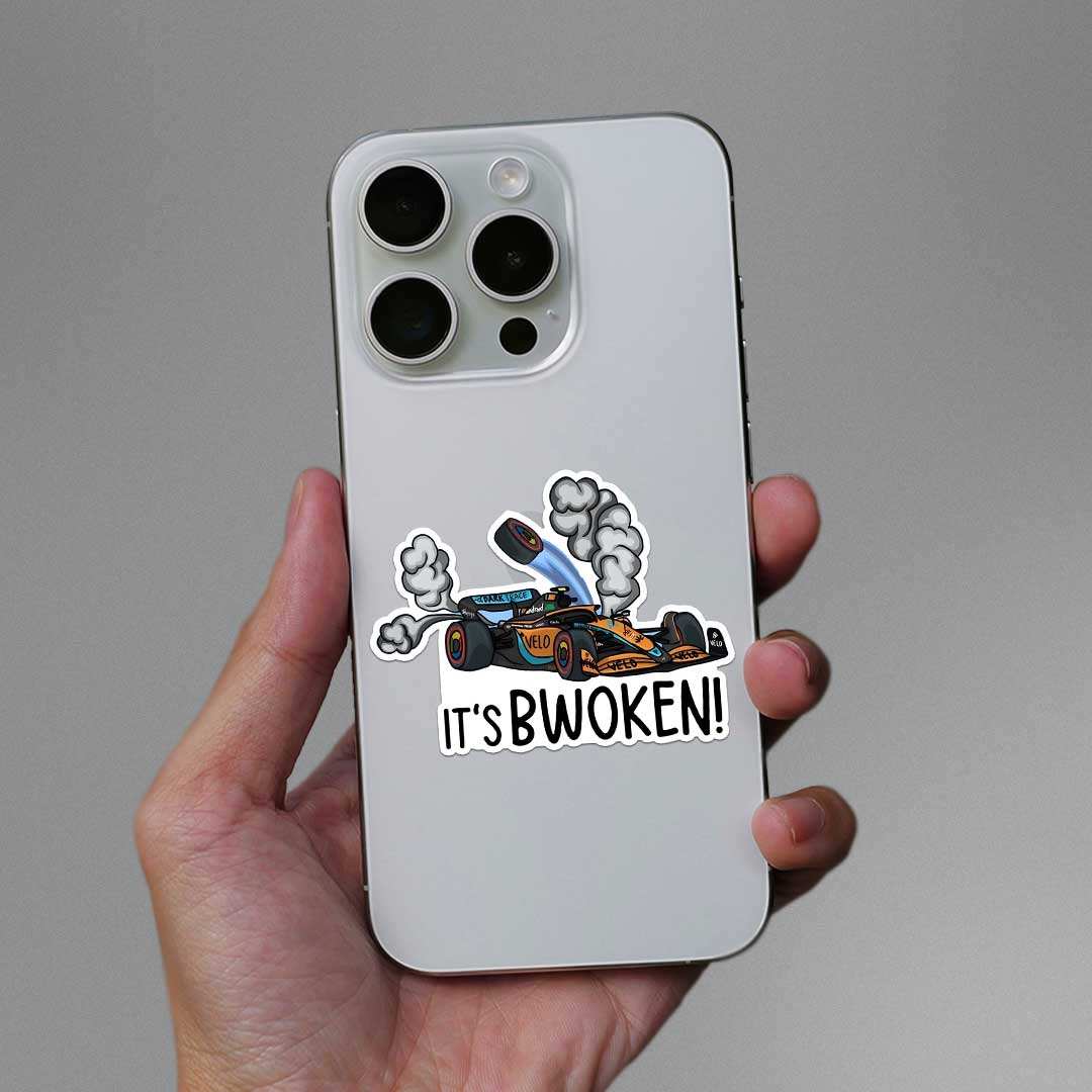 Its Bwoken Sticker waterproof vinyl decal for laptop, bike, car & bottle