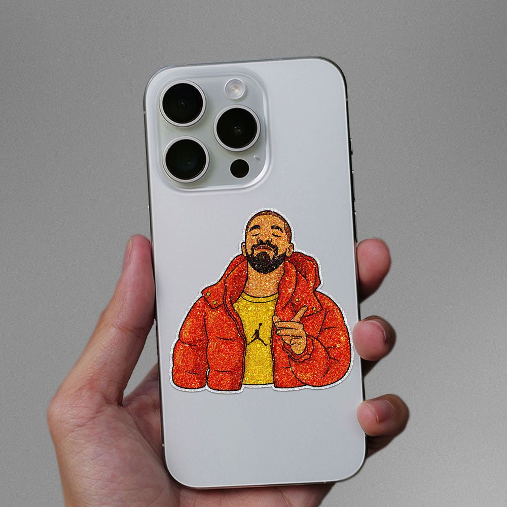 Jacket Guy Pointing Glitter Sticker - Glitter Stickers | STICK IT UP