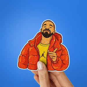 Jacket Guy Pointing Glitter Sticker - Glitter Stickers | STICK IT UP