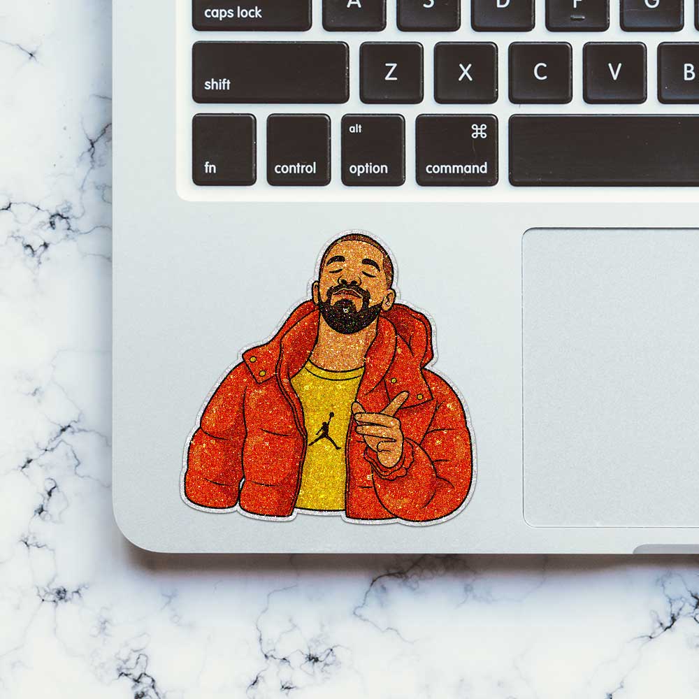Jacket Guy Pointing Glitter Sticker - Glitter Stickers | STICK IT UP