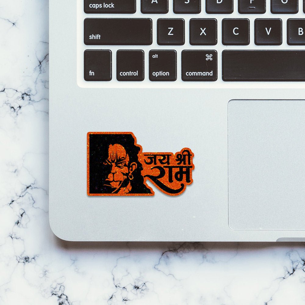 Jai Shree Ram Glitter Sticker waterproof vinyl decal for laptop, bike, car & bottle