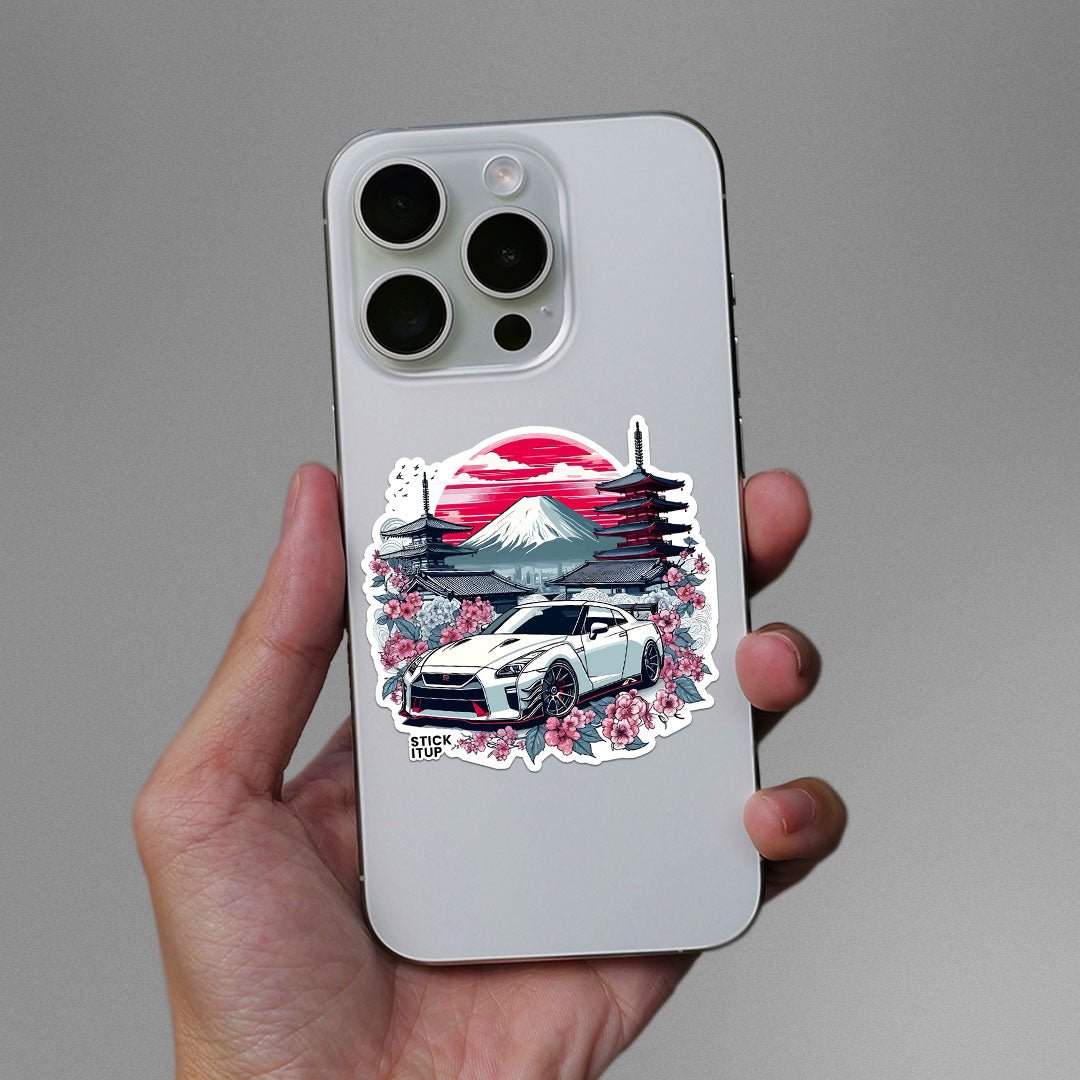 Japanese GTR Sticker waterproof vinyl decal for laptop, bike, car & bottle