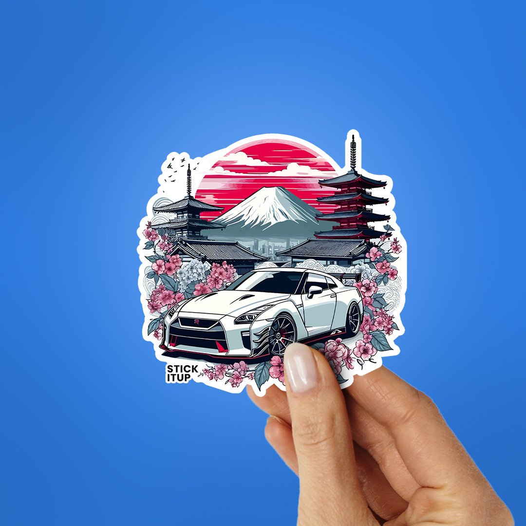 Japanese GTR Sticker waterproof vinyl decal for laptop, bike, car & bottle