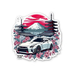 Japanese GTR Sticker waterproof vinyl decal for laptop, bike, car & bottle