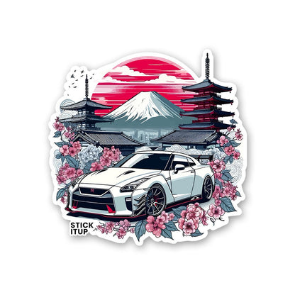 Japanese GTR Sticker waterproof vinyl decal for laptop, bike, car & bottle