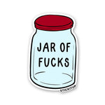 Jar Of Fucks Sticker waterproof vinyl decal for laptop, bike, car & bottle