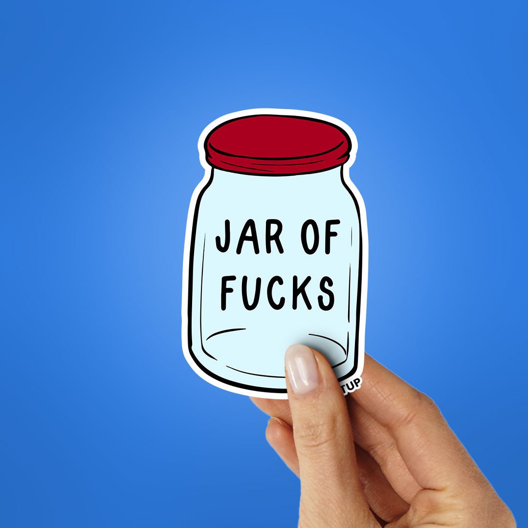 Jar Of Fucks Sticker waterproof vinyl decal for laptop, bike, car & bottle