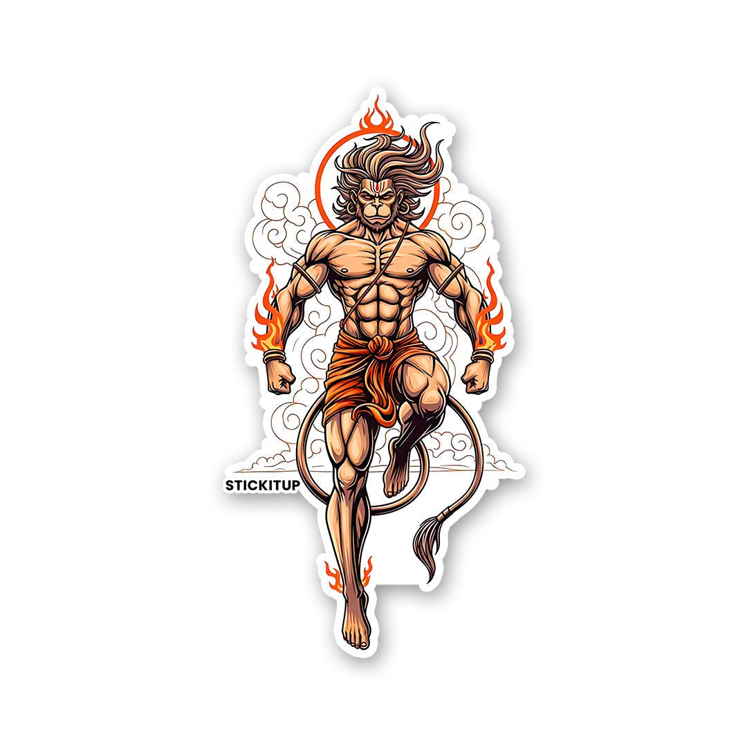 Jay Hanuman Sticker waterproof vinyl decal for laptop, bike, car & bottle