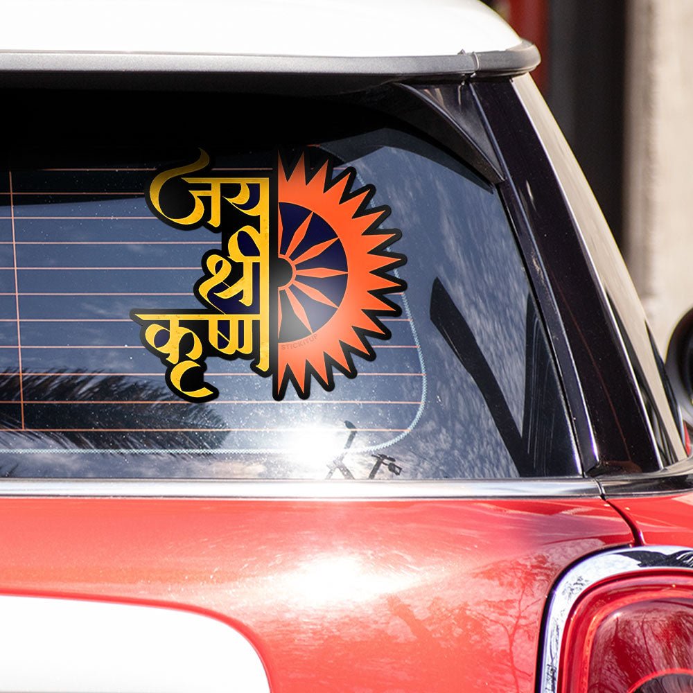 JAY SHREE KRUSHAN Bumper Sticker waterproof vinyl decal for laptop, bike, car & bottle