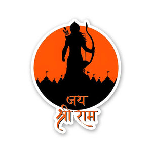 Jay Shree Ram 0.1 Sticker waterproof vinyl decal for laptop, bike, car & bottle