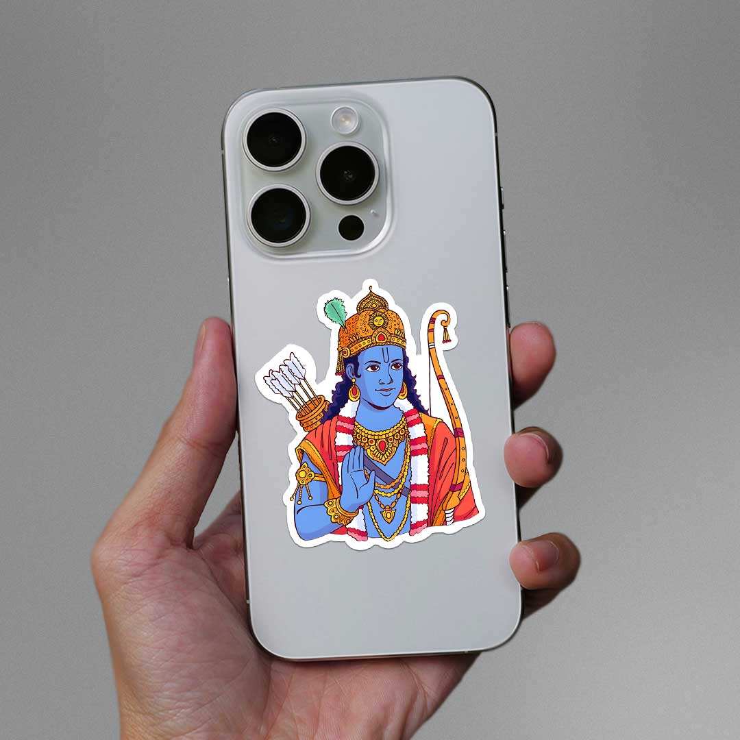 Jay Shree Ram 0.2 Sticker waterproof vinyl decal for laptop, bike, car & bottle