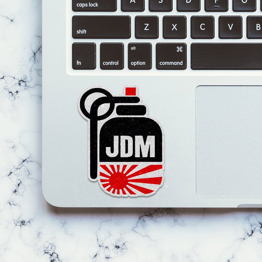 JDM Glitter Sticker waterproof vinyl decal for laptop, bike, car & bottle