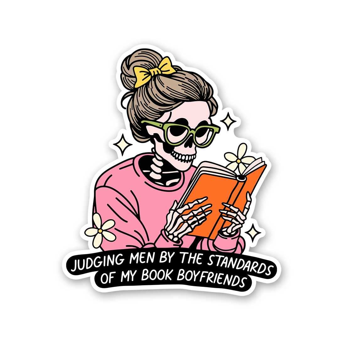 Judging Men By The Standards Of My Book Sticker waterproof vinyl decal for laptop, bike, car & bottle