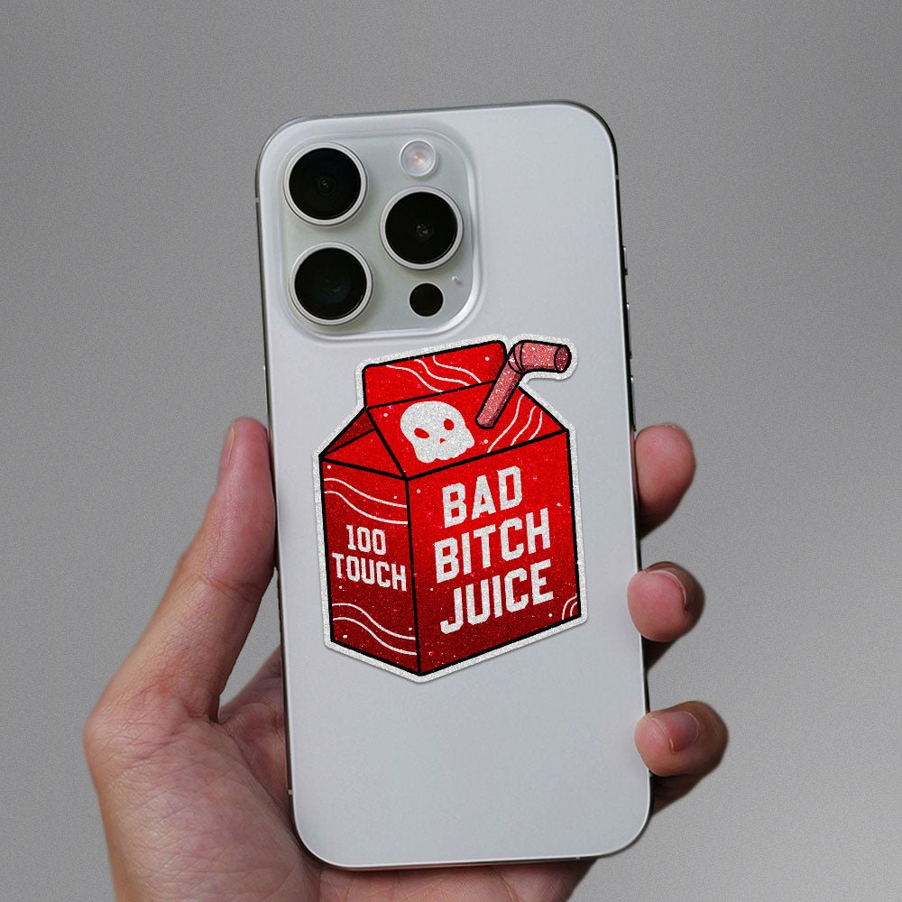 Juice box Glitter Sticker waterproof vinyl decal for laptop, bike, car & bottle