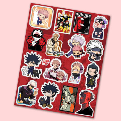 Jujutsu kaisen mini sticker sheet waterproof vinyl decal for laptop, bike, car & bottle