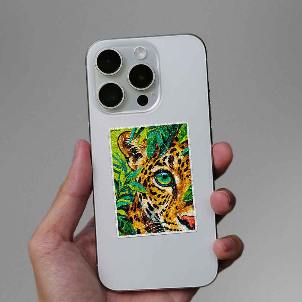 Jungle Leopard Eyes Glitter Sticker - Glitter Stickers | STICK IT UP