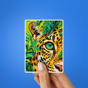 Jungle Leopard Eyes Glitter Sticker - Glitter Stickers | STICK IT UP