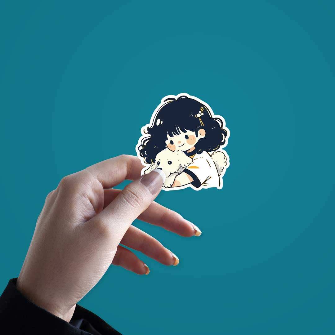 Just A Dog Lover Sticker waterproof vinyl decal for laptop, bike, car & bottle