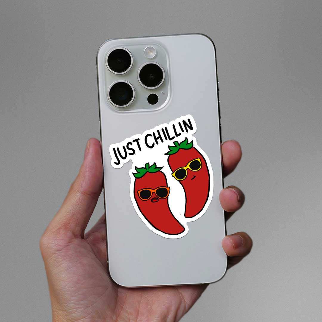 Just Chillin Sticker waterproof vinyl decal for laptop, bike, car & bottle