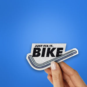 Just Fix It Bike Glitter Sticker waterproof vinyl decal for laptop, bike, car & bottle