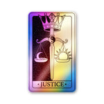 Justice Crown Card Holographic Stickers - Holographic stickers | STICK IT UP