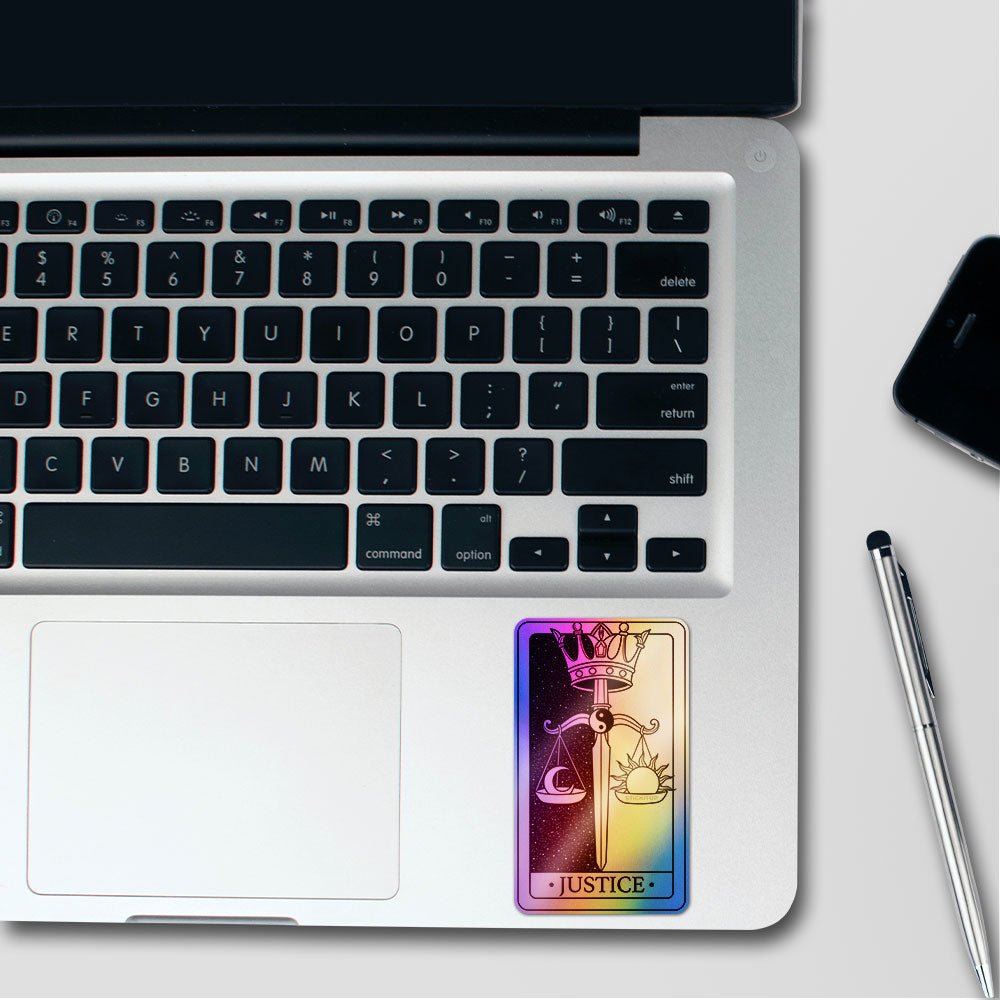 Justice Crown Card Holographic Stickers - Holographic stickers | STICK IT UP
