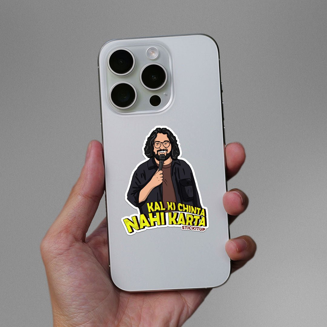 KAL KI CHINTA NAHI KARTA Sticker waterproof vinyl decal for laptop, bike, car & bottle