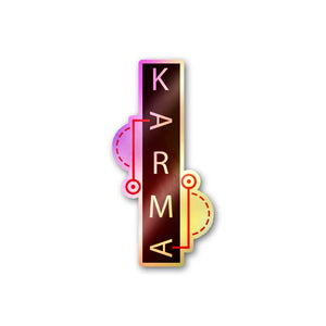 Karma Holographic Sticker waterproof vinyl decal for laptop, bike, car & bottle