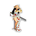 Katana Girl Sticker waterproof vinyl decal for laptop, bike, car & bottle