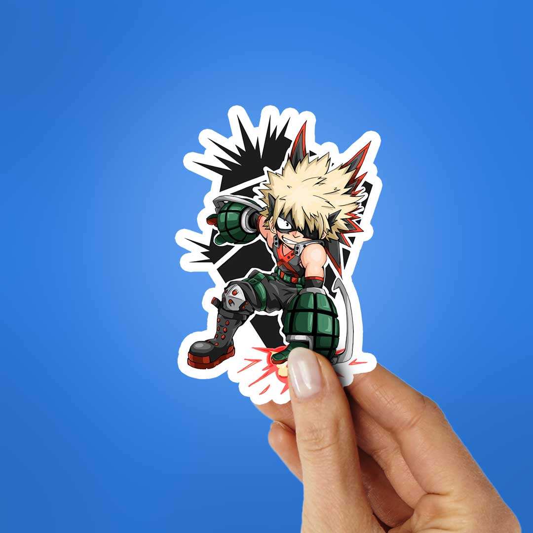 Katsuki Bakugo 0.1 Sticker waterproof vinyl decal for laptop, bike, car & bottle