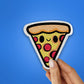 Kawaii Pizza Glitter Sticker waterproof vinyl decal for laptop, bike, car & bottle