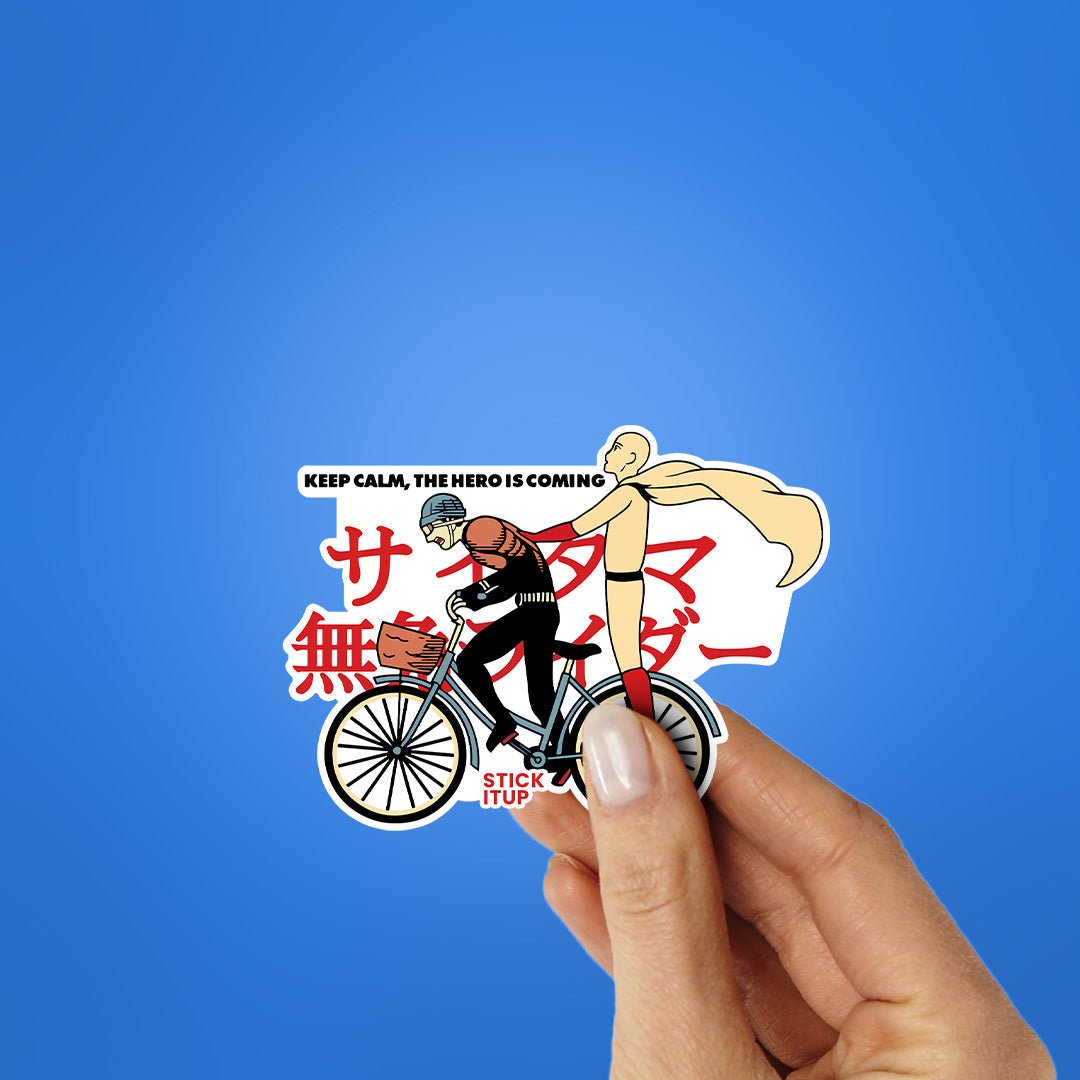 Keep Calm The Hero Is Coming Sticker - STICK IT UP