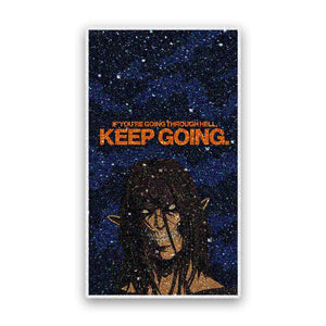 Keep Going Demon Face Glitter Sticker - Glitter Stickers | STICK IT UP