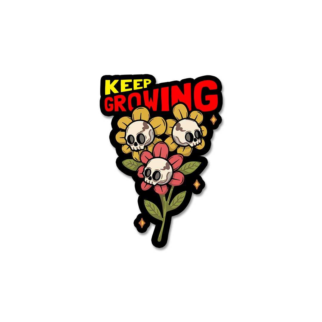 Keep Growing Sticker waterproof vinyl decal for laptop, bike, car & bottle