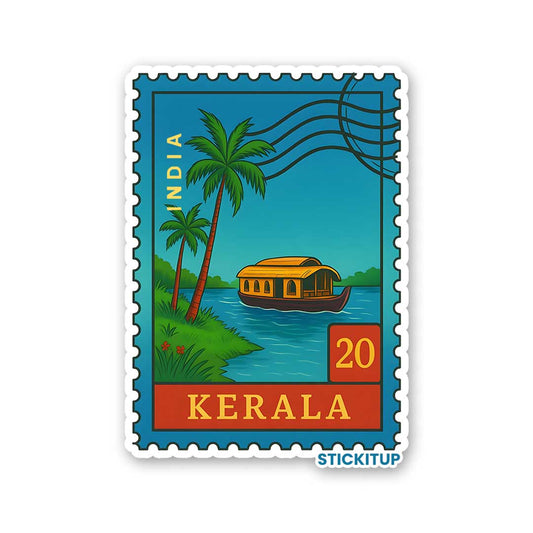 KERALA STAMP Sticker waterproof vinyl decal for laptop, bike, car & bottle