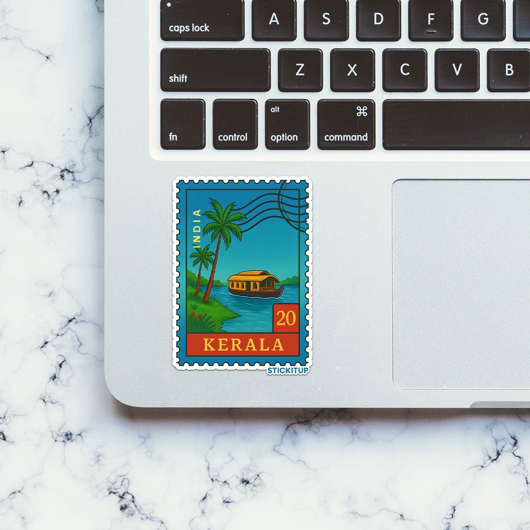 KERALA STAMP Sticker waterproof vinyl decal for laptop, bike, car & bottle