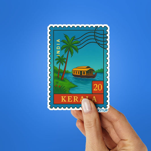 KERALA STAMP Sticker waterproof vinyl decal for laptop, bike, car & bottle