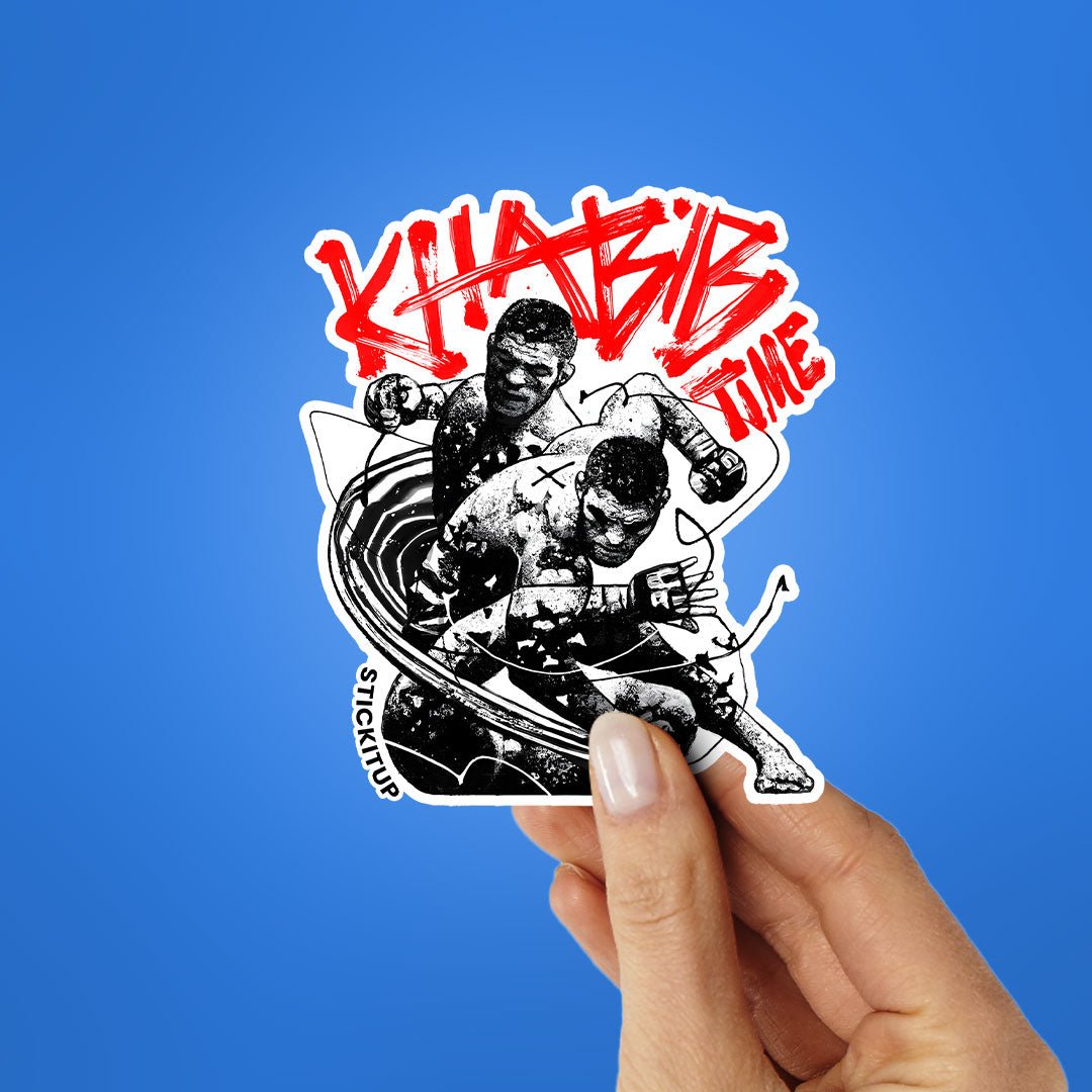 KHABIB TIME Sticker waterproof vinyl decal for laptop, bike, car & bottle