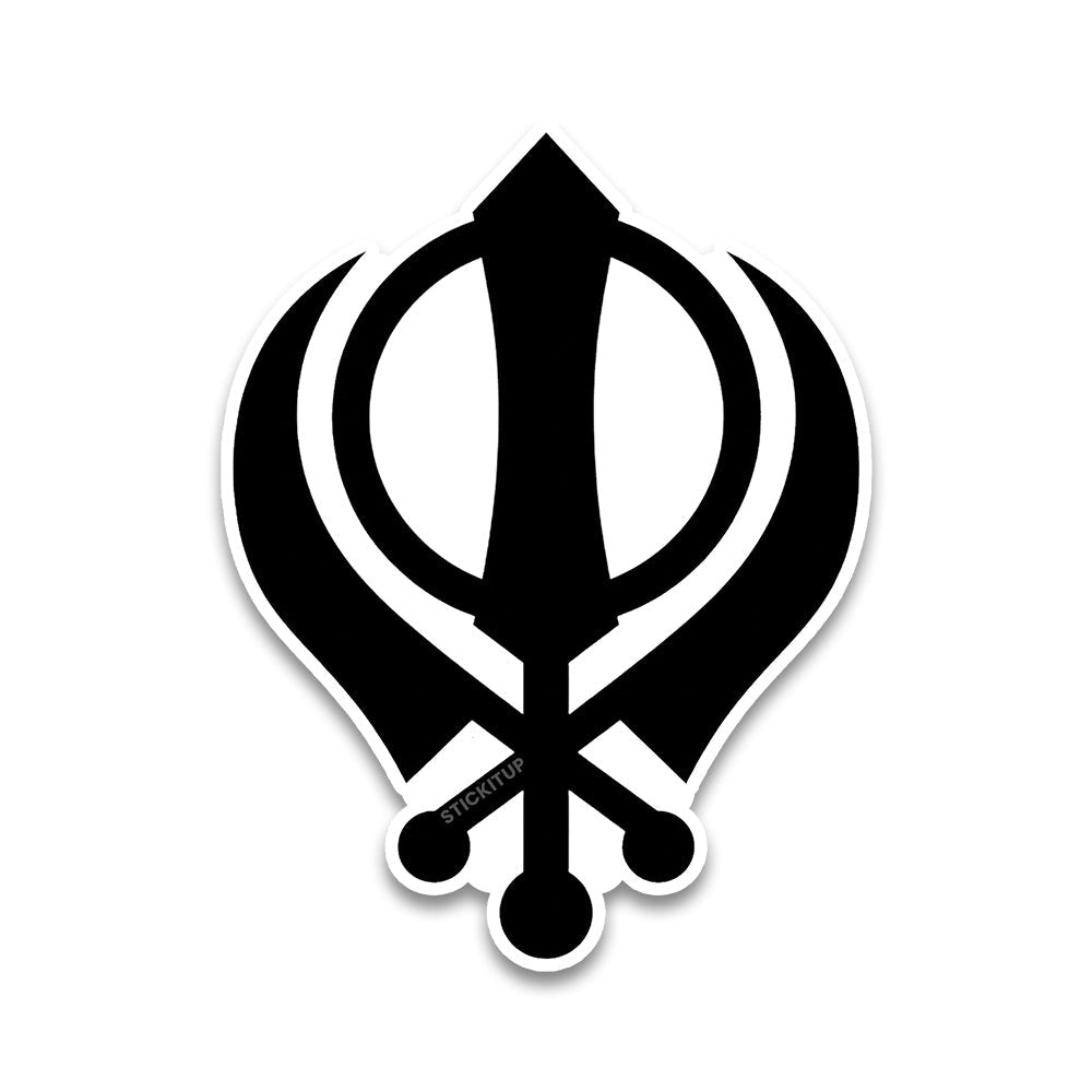 Khanda Bumper Sticker waterproof vinyl decal for laptop, bike, car & bottle