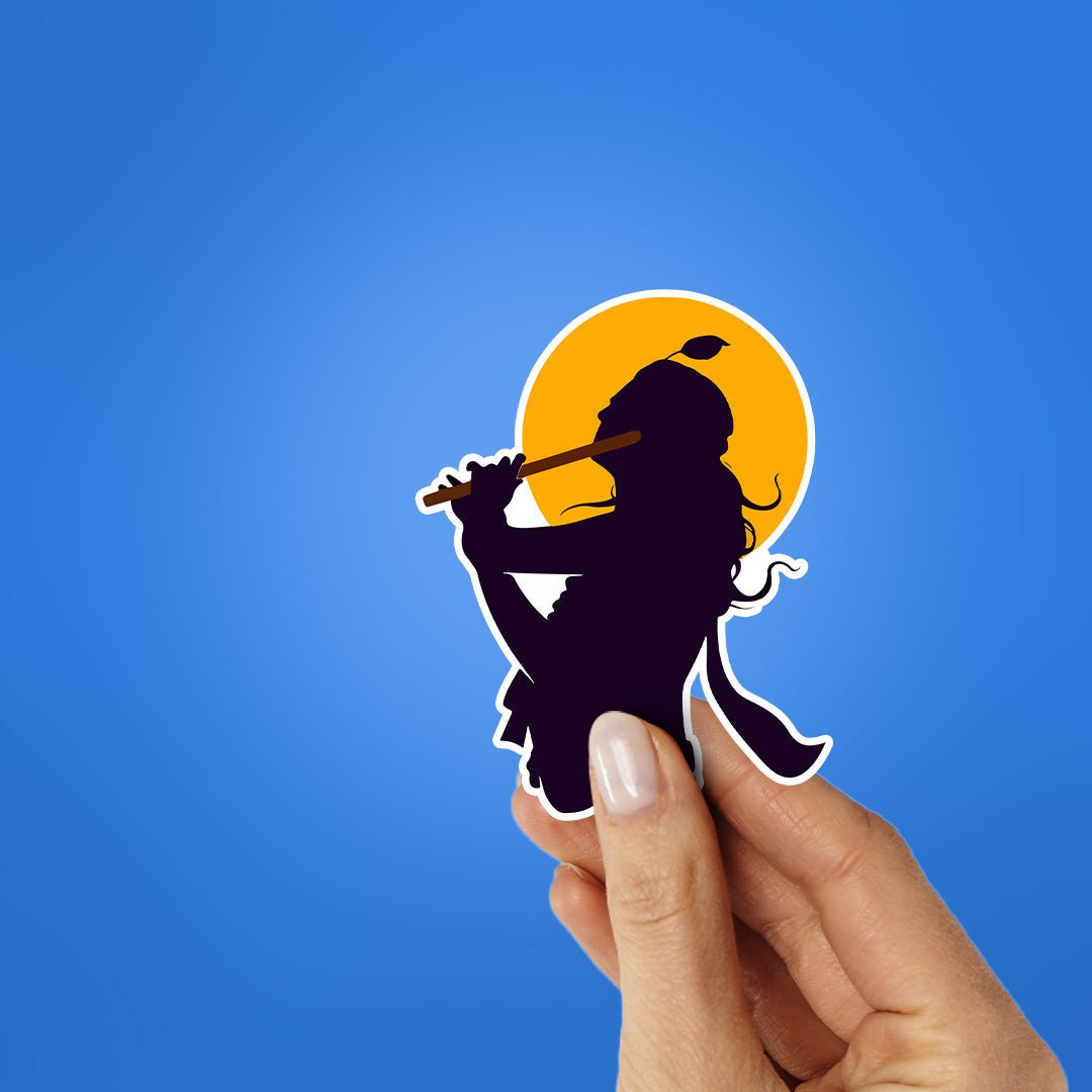 Krishna Ji Sticker waterproof vinyl decal for laptop, bike, car & bottle