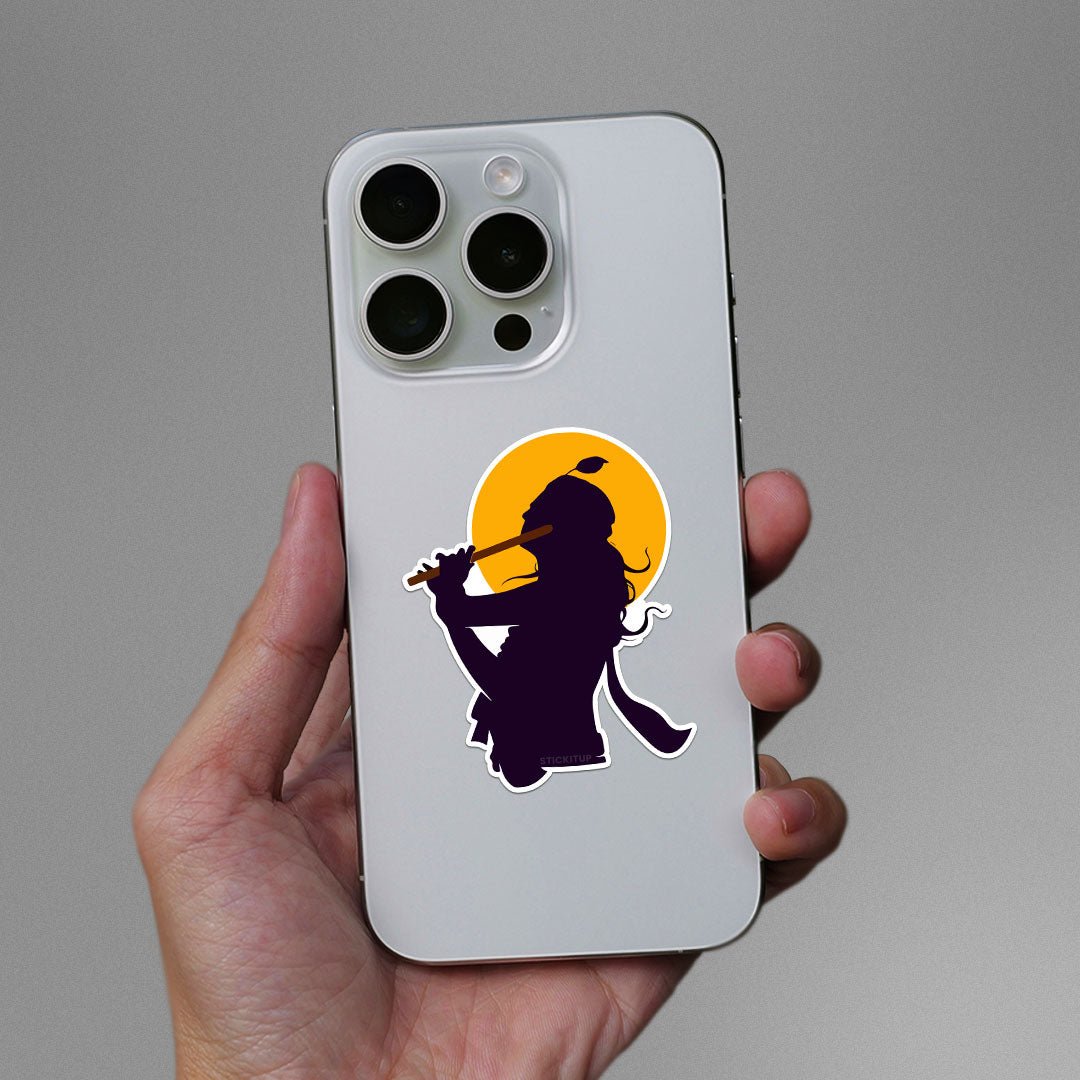 Krishna Ji Sticker waterproof vinyl decal for laptop, bike, car & bottle