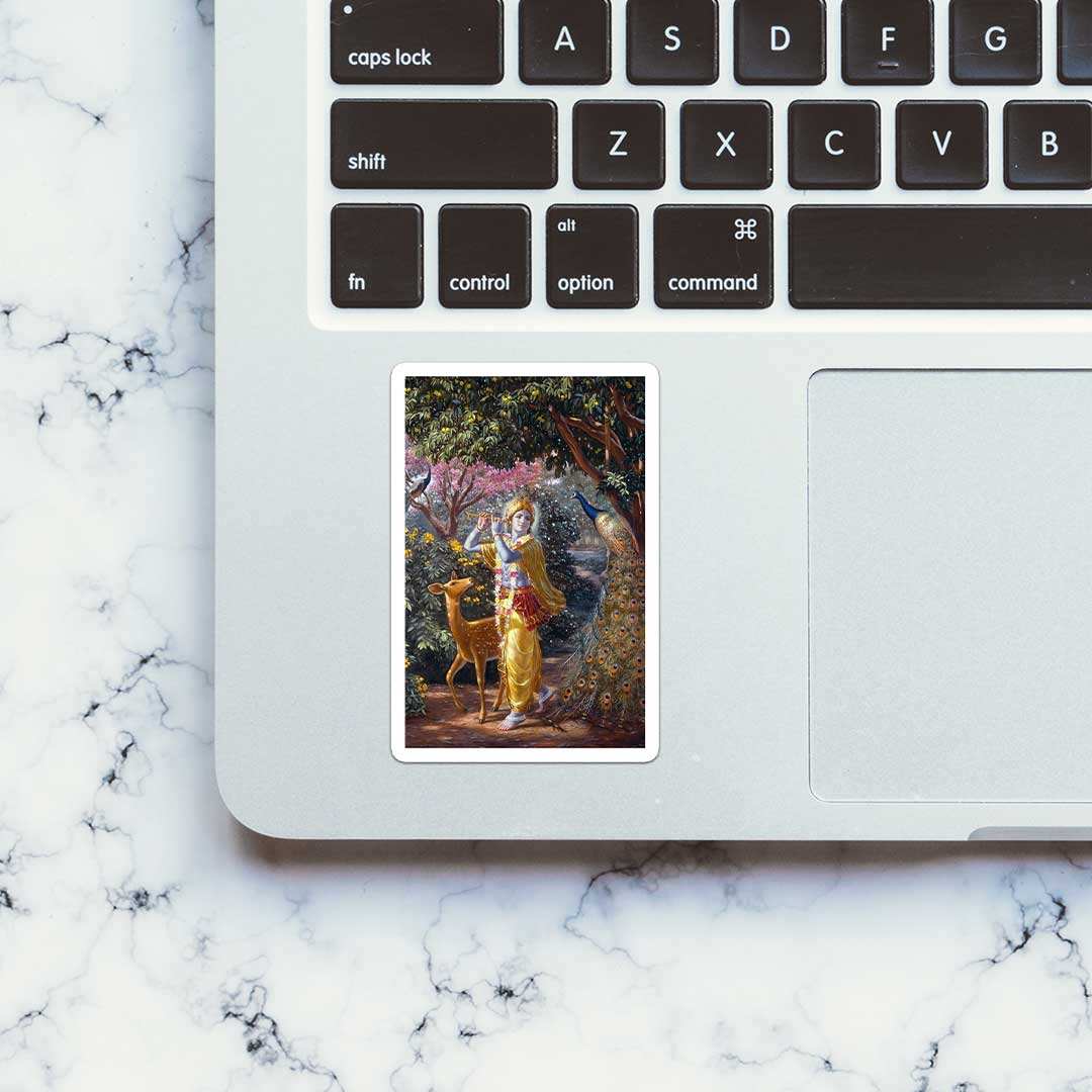 Krishna With Deer Sticker - STICK IT UP