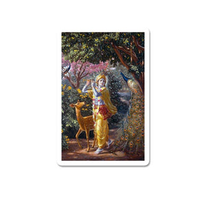 Krishna With Deer Sticker waterproof vinyl decal for laptop, bike, car & bottle
